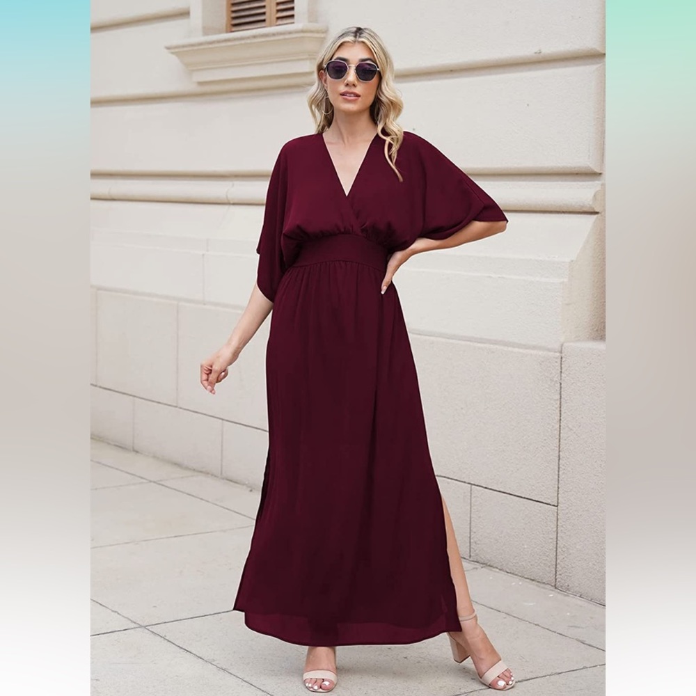 Burgundy maxi dress